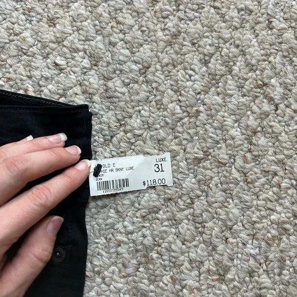 AGOLDE Jeans NWT Sophie High Rise Skinny Womens 31 Black Luxe Denim Stretch - Picture 7 of 12